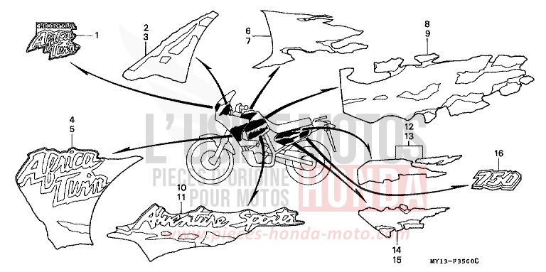 STREIFEN/MARKE (1) von Africa Twin 750 SCHWARZ (NH1) von 1993